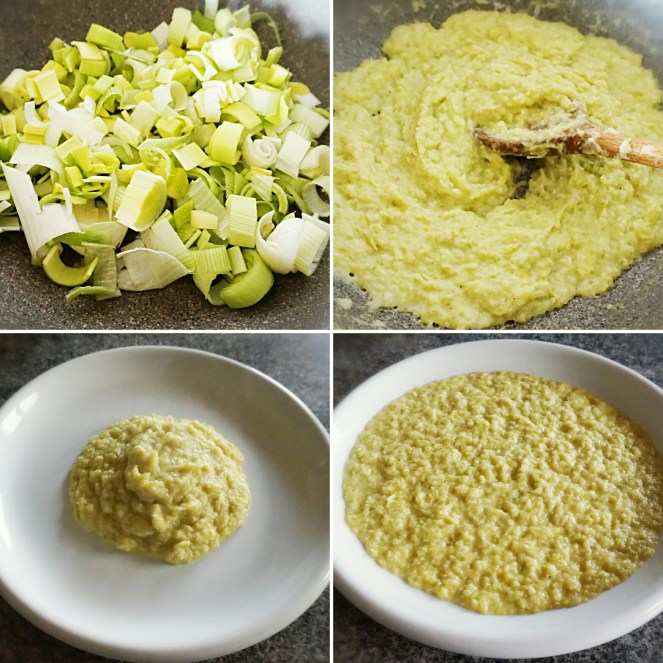 Fasi di preparazione della crema di porri.